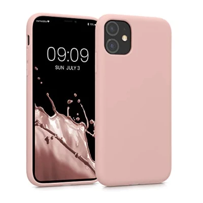 Abbildung von kwmobile Hülle kompatibel mit Apple iPhone 11 gummierte TPU Silikon Handyhülle Schutzhülle für kabelloses Laden Case in Orange Clay