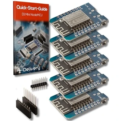 Abbildung von AZDelivery 5X D1 Mini NodeMcu mit ESP8266 12F WLAN Module CH340G Lua kompatibel Arduino inklusive E Book!
