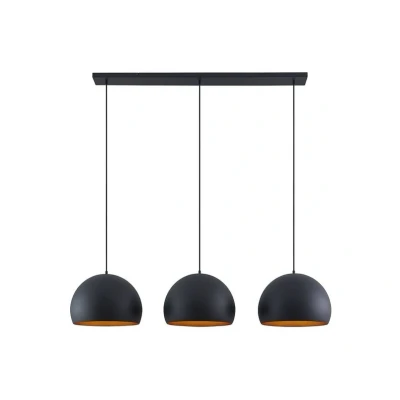 Abbildung von Lindby Pendellampe Tarjei, 146 cm lang, schwarz/gold, Metall