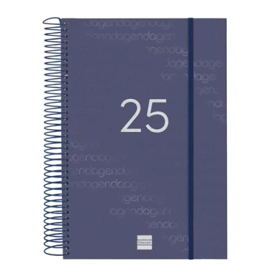 Abbildung von Finocam Spiralkalender 2025, 1 Tag pro Seite, Januar 2025 Dezember 12 Monate, Blau, Spanisch