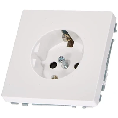 Abbildung von Schneider Electric Merten ‎MEG2300 6035 SCHUKO Steckdose, erhöhter Berührungsschutz,Schutzkontaksteckose, Steckklemmen, Lotosweiß, System Design