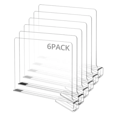 Abbildung von QWORK® Acryl Regalteiler für Kleiderschrank, 6Stücke, Schrank, Küche, Büro, Speisekammer Organizer