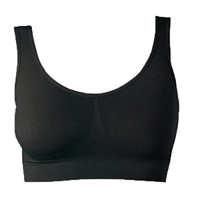 Abbildung von UnsichtBra Bustier Damen BH ohne Buegel Wohlfühl Bustiers Top Bügelloser Soft Bra Schlaf Still Sport Bralette in vielen Farben (wellbra_sngl)(M, Schwarz)