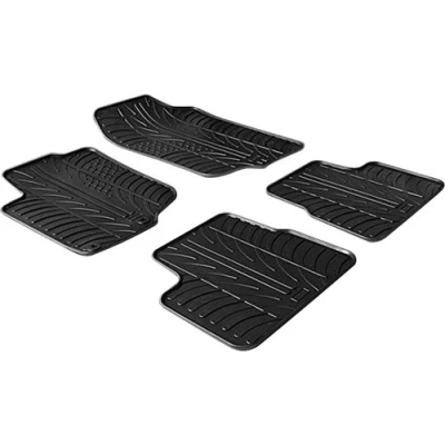 Abbildung von Gledring 0151 Fußmattensatz Gummi vorne und hinten 4 schwarz 750mm 550mm PEUGEOT: 207 Schrägheck, SW, CC