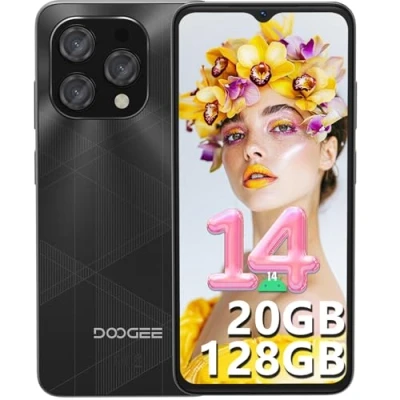 Abbildung von DOOGEE N55 Plus(20GB+128GB) Android 14 Smartphone Ohne Vertrag, 90Hz Handy Vertrag Octa Core 6,56&quot; HD+, 5150mAh Günstig,13MP+8MP Simlockfreie Handys 4G Dual SIM/Face ID/Widevine L1/GPS/OTG