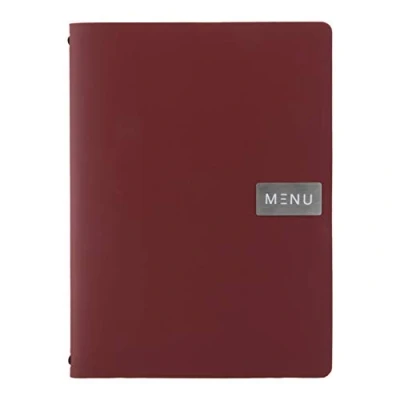 Abbildung von Securit Leather Range Speisekartenhalter, Royal A4, Lederfaserstoff, Rot, Leder, 33 x 24 0.6 cm