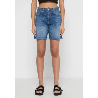Abbildung von Replay Super Stretch Jeans Shorts, Damen, Größe: 27, Medium blue