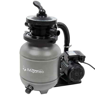 Abbildung von Miganeo Sandfilteranlage Speed Clean Dynamic 6500 Grau Pumpenleistung 4.500 l/h Filterleistung 3.900 Filteranlage für Pools bis 20.000 Liter Stromsparende 200 Watt