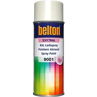 Abbildung von belton spectRAL Lackspray RAL 9001 cremeweiß, glänzend, 400 ml Profi Qualität