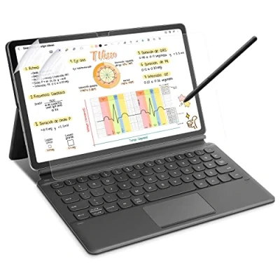 Abbildung von TIKSSO 2 Stück Papier Matte Schutzfolie 12,4 Zoll Kompatibel mit Samsung Galaxy Tab S7 FE/S7 Plus/S8 Plus(2022)/, Blendfreiem Folie zum Zeichnen, Schreiben.