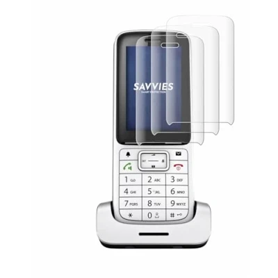 Abbildung von Savvies 4 Stück Full Screen Schutzfolie für Siemens Gigaset SL450HX Cover Displayschutz Folie [3D Curved, Transparent, Anti Fingerabdruck]
