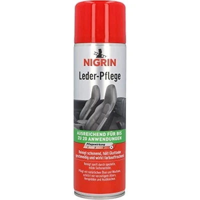 Abbildung von NIGRIN Leder Pflege, enthält natürliche Öle, reinigt sanft und schonend, farbauffrischend, 400 ml