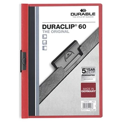 Abbildung von Durable Klemm Mappe Duraclip Original 60 (für 1 Blatt A4), 25 Stück, rot, 220903
