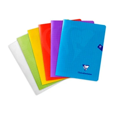 Abbildung von Clairefontaine 303751C Packung mit 10 Heften Mimesys 17x22cm 24 Blatt, französische Lineatur, PP Einband, farbig sortiert, 1 Pack
