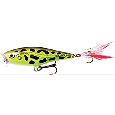 Abbildung von Rapala Skitter Pop Angelköder Angelzubehör mit Balsaholz Süßwasser Spinnköder Lauftiefe Topwater Fischköder 5cm, 6g Hergestellt in Estland Lime Frog