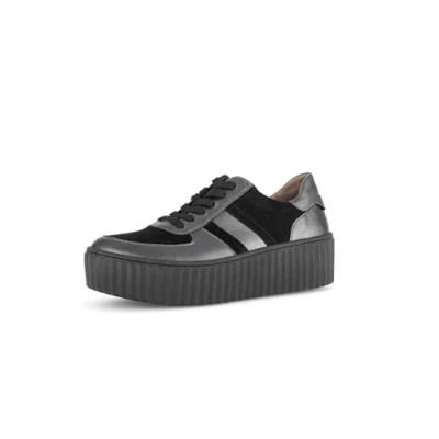 Abbildung von Gabor Damen Low Top Sneaker, Frauen Halbschuhe,Best Fitting,Strassenschuhe,Sportschuhe,Freizeitschuhe,altsilb./schw(schw,40.5 EU / 7 UK
