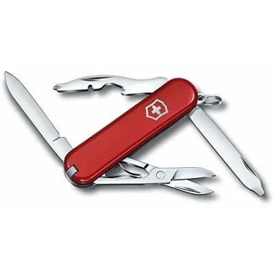 Abbildung von VICTORINOX Taschenmesser Rambler, Klein, 10 Funktionen, Swiss Made, Multitool mit Phillips Schraubendreher, Schere, Rot