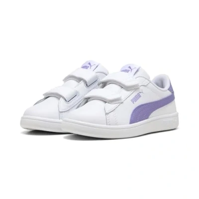 Abbildung von Puma Smash 3.0 Leather Sneakers für Kinder Schuhe Mit Plain White/Lavender Alert Größe: 31