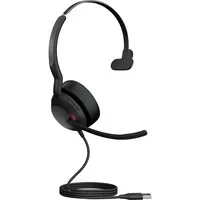 Abbildung von Jabra Evolve2 50 Kabelgebundenes Mono Headset mit Air Comfort Mikrofone aktiver Geräuschunterdrückung (ANC) für MS Teams zertifiziert, anderen Plattformen kompatibel Schwarz