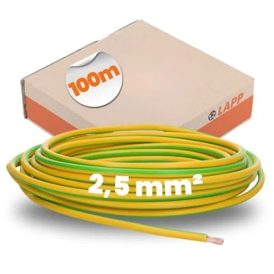 Abbildung von 100m Lapp 4520002 PVC Einzelader H07V K 2,5 mm² grün gelb