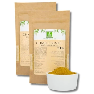Abbildung von Chmeli Suneli georgische Gewürzmischung 200g (2 * 100g) von der Grünen Essenz traditionelle Kräutermischung Khmeli Gewürz aromatische für Marinaden (200 Gramm)