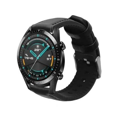 Abbildung von kwmobile Uhrenarmband Sportarmband für Huawei Watch GT / GT2 GT3 (46mm), Leder Fitnesstracker Ersatzarmband Uhrenverschluss