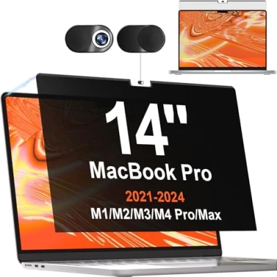 Abbildung von Magnetischer Blickschutzfilter für Apple MacBook Pro 14 Zoll(2021 2023, M1, M2) A2442/A2779, 14.2&quot; Abnehmbar Anti Glare Blaulicht Laptop Blickschutzfolie Mac Privacy Screen