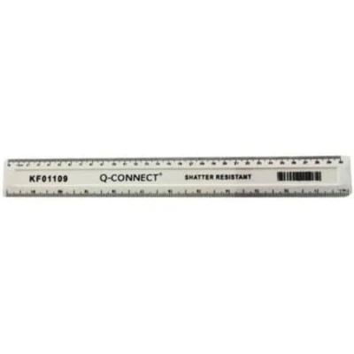 Abbildung von Q Connect Lineal, bruchsicher, 300 mm, Weiß, 10 Stück
