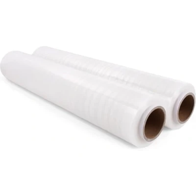 Abbildung von Commerline Stretchfolie Wickelfolie Transparent 900gr 40cm 2 Rolle Umzugsfolie Möbel Folie Verpackungsfolie