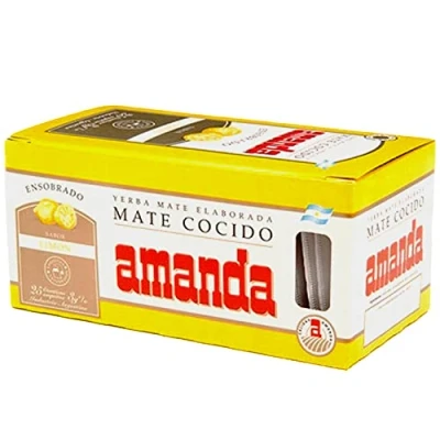 Abbildung von Amanda Yerba Mate Tee Cocido Zitrone 25 Teebeutel (75g) 🌿 aus Argentinien 🇦🇷 Detox und Energie Getränk 🧉