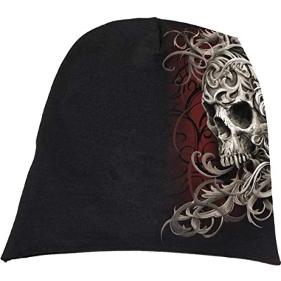 Abbildung von Spiral Skull Shoulder WRAP Beanie aus Leichter Baumwolle Schwarz L