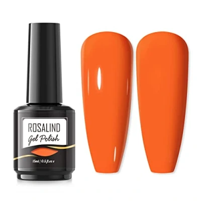 Abbildung von ROSALIND Orange Farbe UV Nagellack, Shellac Gellack 15ml Gel Nagellack Nail Art Gelnagelset, Color Polish 1pcs
