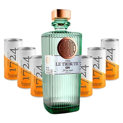 Abbildung von Gin Tonic Set Le Tribute 0,7l (43% Vol) + 6x 1724 Water Dosen 200ml inkl. Pfand EINWEG [Enthält Sulfite]