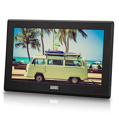 Abbildung von August DA100D 10 Tragbarer HD TV DVB T2 MPEG4 H.264/H.265/HEVC LCD Fernseher mit PVR &amp; Multimedia Player Digital Analog für Küche, Schlafzimmer, Wohnwagen Strom oder Batteriebetrieb
