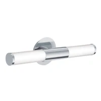 Abbildung von Eglo 87219 Badezimmerleuchte Wandleuchte PALMERA Stahl chrom, Glas opal matt weiss E14 max. 2X40W L:46cm IP44