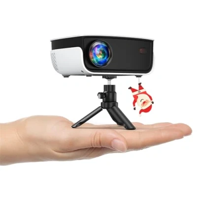Abbildung von HOPVISION Mini Beamer, 7500L Projektor Full HD 1080P Unterstützt, Tragbarer Heimkino Outdoor 4K Beamer mit Zoom, Kompatibel Handy/Tablet/HDMI/TV Stick/USB (Stativ inklusive)