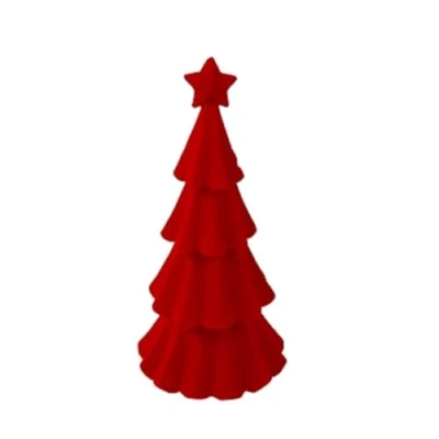 Abbildung von Weihnachten Deko Tanne Rot Beflockt bunt Trend Moden H=29cm Xmas Stern Advent