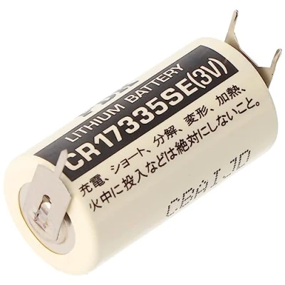 Abbildung von Sanyo Lithium Batterie CR17335 SE Size 2/3A, 3er Print Lötfahnen, Rastermaß 7,6mm