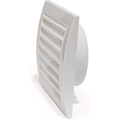 Abbildung von Vent Systems Ø150mm Außenmaße 190x190mm Weiß Lüftungsschlitz Abdeckung für Trockner, Belüftungsöffnungen und Abluft Rohr, den Außenbereich geeignet