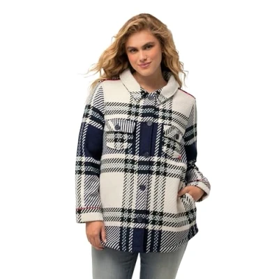 Abbildung von Ulla Popken Leichte Jacke, Damen, Größe: 50/52, Navy blue multi