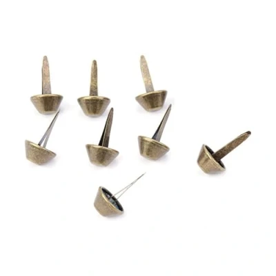 Abbildung von 50Pcs Taschenfüsse, Bodennägel für Taschen Flache Pilz Spike Niet Taschenzubehör(15mm Messing)