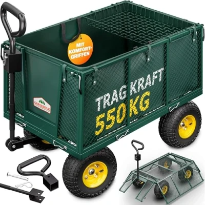 Abbildung von Gardebruk Bollerwagen, Transportwagen 550kg Belastbar Klappbar Luftbereifung Handwagen Garten