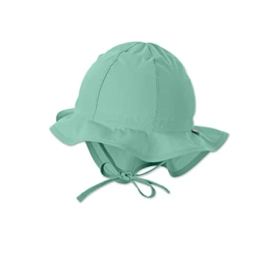 Abbildung von Sterntaler Baby Unisex Flapper Sonnenhut Baby, Outdoor Hut, UV Hut aus Baumwolle mit Nackenschutz mittelgrün, 45