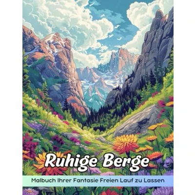 Abbildung von Ruhige Berge Malbuch: Malvorlage „Ruhige Berge“, Landschaften Zum Entspannen
