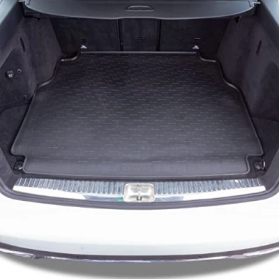 Abbildung von Travall Kofferraumwanne Kompatibel Mit Mercedes Benz C Klasse Kombi (2014 2021) Premium Auto spezifische Kofferraummatte wasserdicht schwarzer Gummi für jedes Wetter hundefreundlich