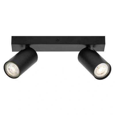 Abbildung von LEDVANCE LED SPOT OCTAGON 2 x 3,4W, GU10, 460lm, schwarz, 2.700K Farbtemperatur, warmweiße Lichtfarbe, zeitloses, austauschbare Lampe, ideal für Innenräume, CRI 90, verstellbare Köpfe, dimmbar