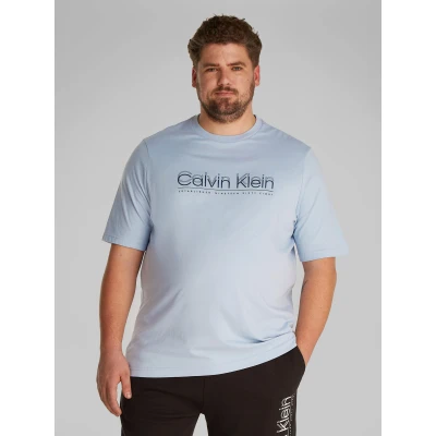 Abbildung von Calvin Klein Double LOGO Tshirt print, Herren, Größe: XXL, Light blue