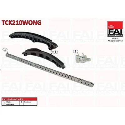 Abbildung von FAI AutoParts TCK210WONG Steuerkettensatz ohne Dichtungen, Zahnräder Simplex, Kette geräuscharm VOLKSWAGEN: Tiguan I, Sharan II, Jetta 4