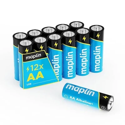 Abbildung von Maplin 12 x AA LR6 1,5 V Alkaline Batterien, 10 Jahre Haltbarkeit, hohe Leistung