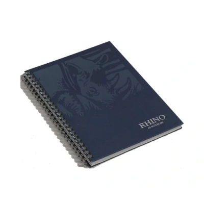 Abbildung von RHINO Stationery Notizbuch, A5, gebunden, 160 Seiten, liniert, blauer Einband, Tagebuch, Notizbuch